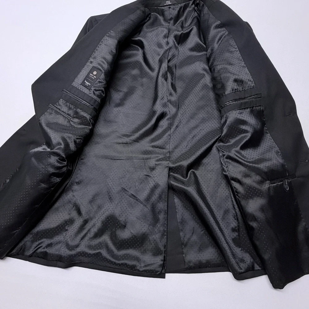 Haggar Suit Up System Mens 44R Black 2 Button Blazer Jacket HZ00222 001 Regular